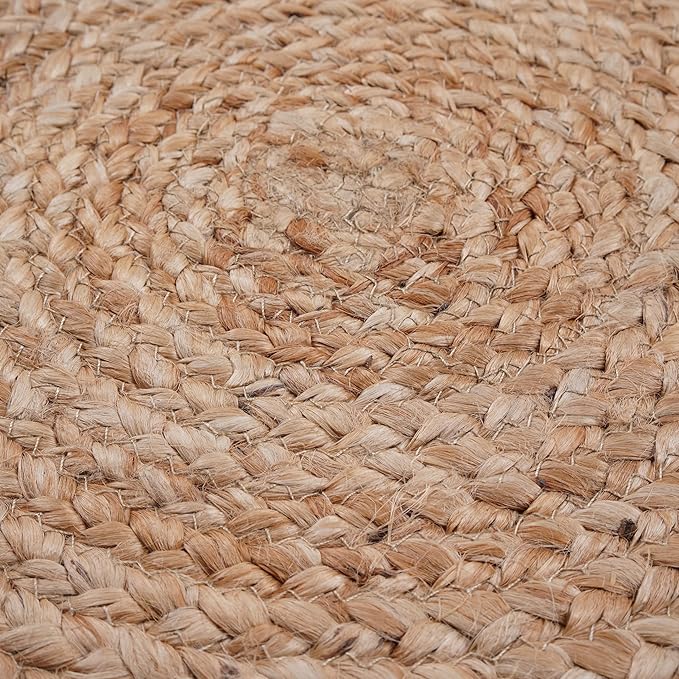 Craft Trade Set of 4 Round Woven Placemats Rattan Boho Hyacinth Farmhouse Wicker Placemats for Dining Table Indoor Outdoor Dining Table Mat (13 Inch Diameter)