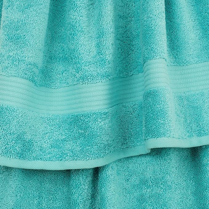 Cotton Paradise 4 Piece Turkish Bath Towels for Bathroom, 100% Cotton Extra Large Soft Plush Towels Bathroom Set, Turquoise