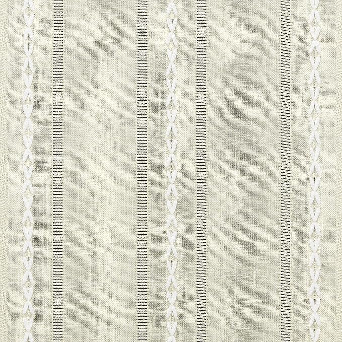 Hemstitched Farmhouse Table Runner, Beige 13x108 Inch, Cotton Linen Table Runners 108 Inches Long, Embroidered Striped Beige Boho Table Runner Rustic Home Decor