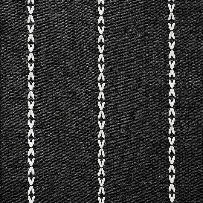 Braided Farmhouse Table Runner,Braided Black 13x60 Inch, Cotton Linen Table Runners 60 Inches Long, Embroidered Striped Black Boho Table Runner Rustic Home Decors