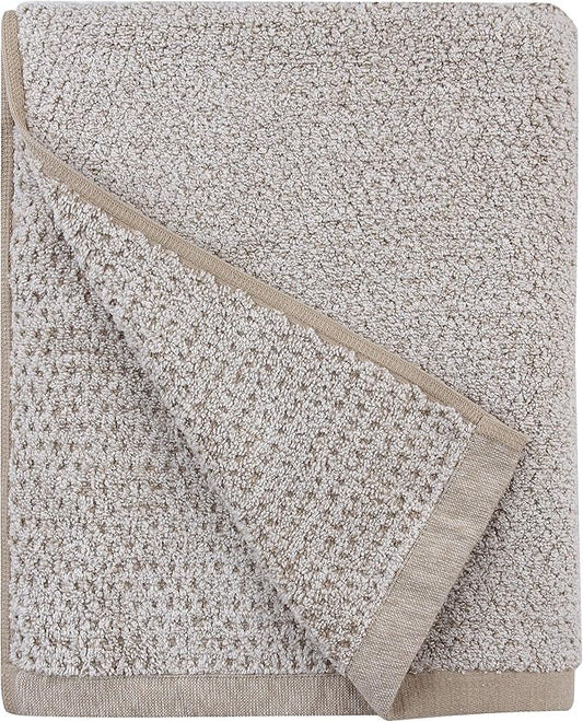 Everplush Diamond Jacquard Quick Dry Bath Towel,1Pack,Khaki