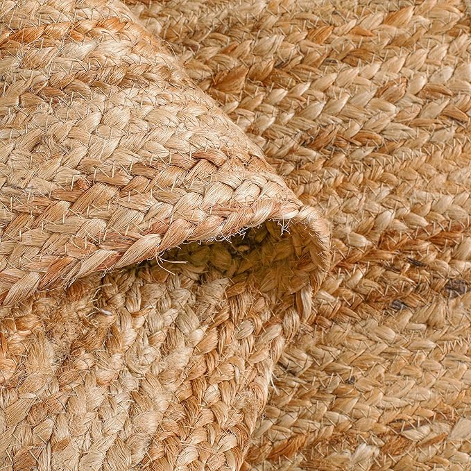 Hausattire Jute Braided Placemats 14x14 Inches Set of 4 Reversible Handwoven Boho Vintage Placemats for Kitchen Dining Tables|BBQ's Thanksgiving Decor Weddings Indoor & Outdoor Parties|Natural