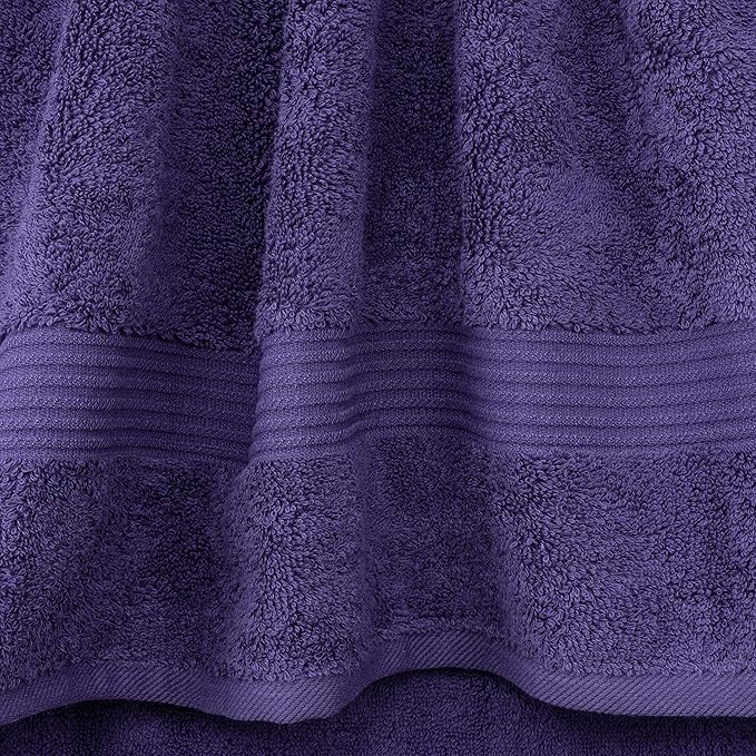 Cotton Paradise 6 Piece Towel Set, 100% Cotton Soft Absorbent Turkish Towels for Bathroom, 2 Bath Towels 2 Hand Towels 2 Washcloths, Purple Towel Set