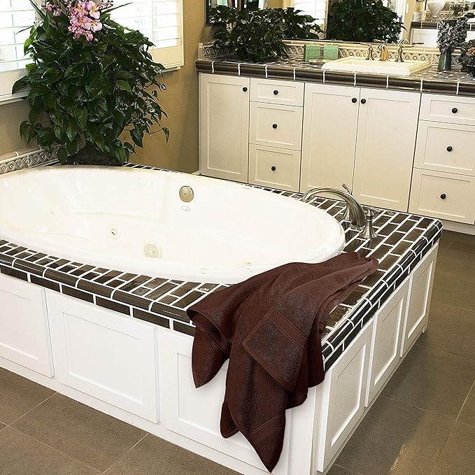 Utopia Towels 4 Pack Premium Bath Towels Set, 27 by 54 Inches, 100% Ring Spun Cotton 600GSM, Lightweight and Highly Absorbent Quick Drying Towels, Perfect for Daily Use, Dark Brown