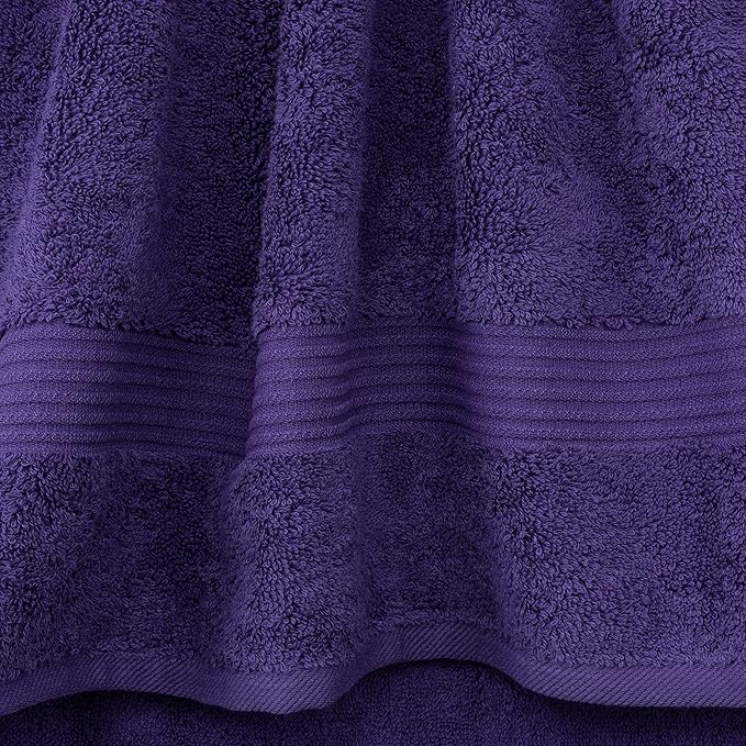 Cotton Paradise 4 Piece Turkish Bath Towels for Bathroom, 100% Cotton Extra Large Soft Plush Towels Bathroom Set, Purple