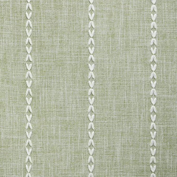 Braided Farmhouse Table Runner,Braided Sage Green 13x72Inch, Cotton Linen Table Runners 72 Inches Long, Embroidered Striped Sage Green Boho Table Runner Rustic Home Decor