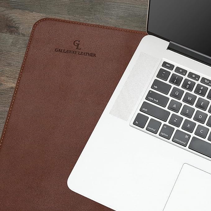 Gallaway Leather Desk Mat - Office Writing Pad, Medium 24" x 14" Dark Brown, Gift Ready Elegant Computer Desk Cover Protector