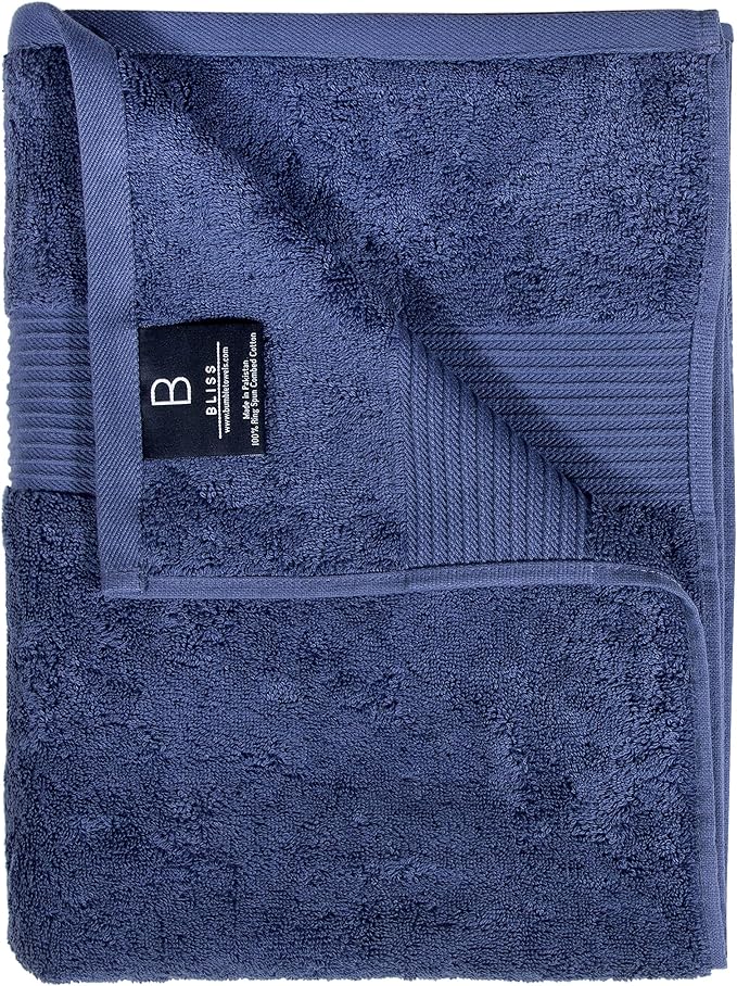 Luxury Extra Large Oversized Bath Towels | Hotel Quality Towels | 650 GSM | Soft Combed Cotton Towels for Bathroom | Thick & Fluffy Bath Sheets | Denim - 4 Pack