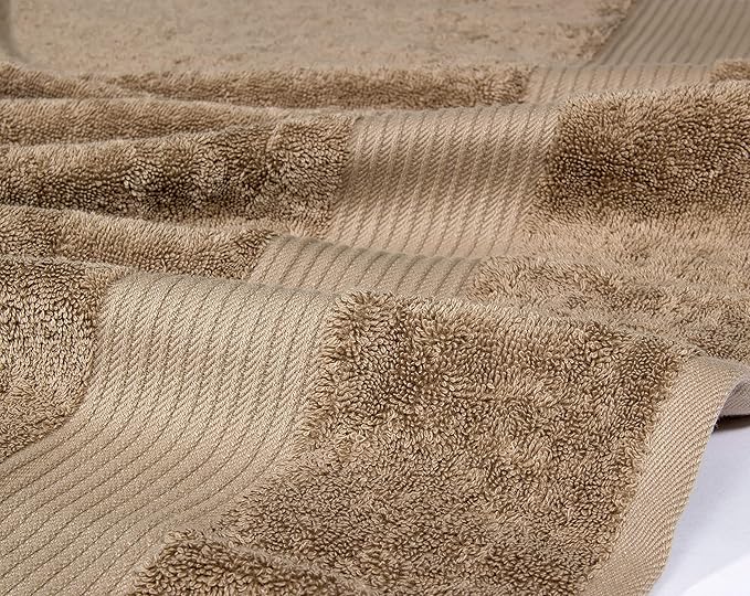 Luxury Extra Large Oversized Bath Towels | Hotel Quality Towels | 650 GSM | Soft Combed Cotton Towels for Bathroom | Thick & Fluffy Bath Sheets | Mocha - 4 Pack