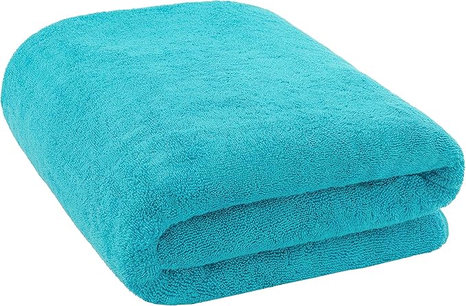 Cotton Paradise 100% Cotton 40x80 Oversized Bath Sheet, Extra Large Turkish Bath Towels for Bathroom, Aqua Blue Bathsheet