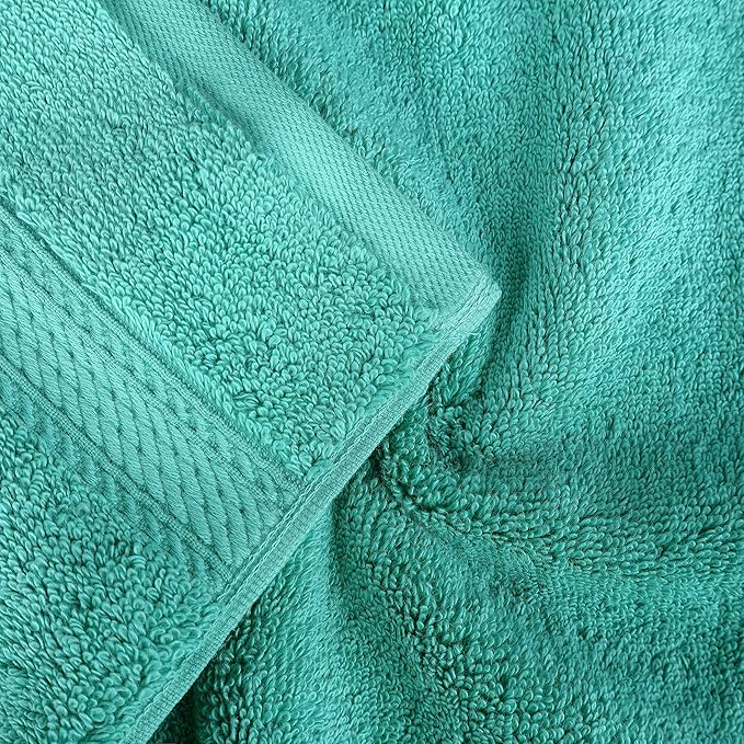 BNM Egyptian Cotton Heavyweight Towels, Ideal For Bathroom, Shower, Spa, 800 GSM Bath Towels, Highly-Absorbent, Luxury Bathroom Essentials, Ultra-Soft Plush Home Basics, Bath Towel Set of 4, Turquoise
