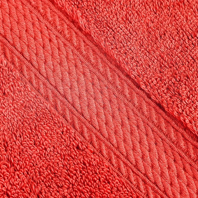 BNM Egyptian Cotton Heavyweight Towels, Ideal For Bathroom, Shower, Spa, Hotel, 800 GSM, Face/ Washcloths, Hand Towels, Bath Towels, Highly-Absorbent, Luxury Home Basics, 9 Piece Towel Set, Coral