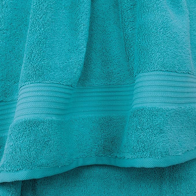 Cotton Paradise 4 Piece Turkish Bath Towels for Bathroom, 100% Cotton Extra Large Soft Plush Towels Bathroom Set, Aqua Blue