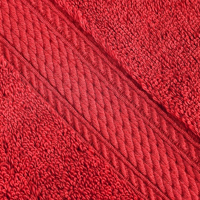 BNM Egyptian Cotton Heavyweight Towels, Ideal For Bathroom, Shower, Spa, 800 GSM Bath Towels, Highly-Absorbent, Luxury Bathroom Essentials, Ultra-Soft Plush Home Basics, Bath Towel Set of 4, Red