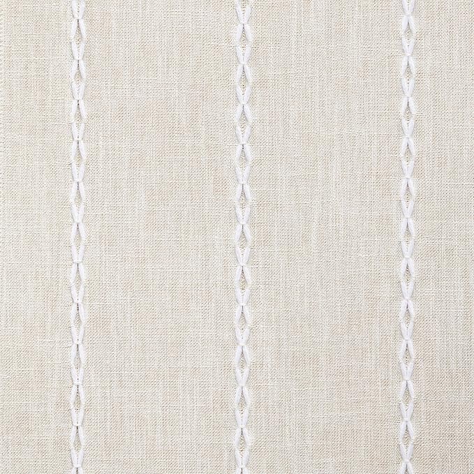 Braided Farmhouse Table Runner, Braided Beige 13x90 Inch, Cotton Linen Table Runners 90 Inches Long, Embroidered Striped Beige Boho Table Runner Rustic Home Decor