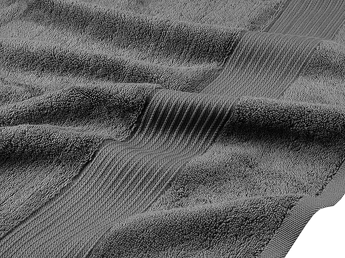 Luxury Extra Large Oversized Bath Towels | Hotel Quality Towels | 650 GSM | Soft Combed Cotton Towels for Bathroom | Thick & Fluffy Bath Sheets | Dark Grey - 4 Pack