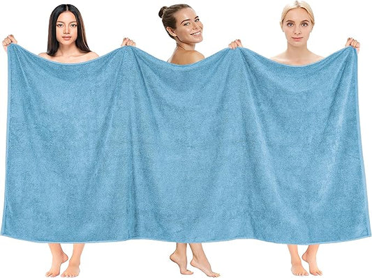 Cotton Paradise 100% Cotton 40x80 Oversized Bath Sheet, Extra Large Turkish Bath Towels for Bathroom, Sky Blue Bathsheet