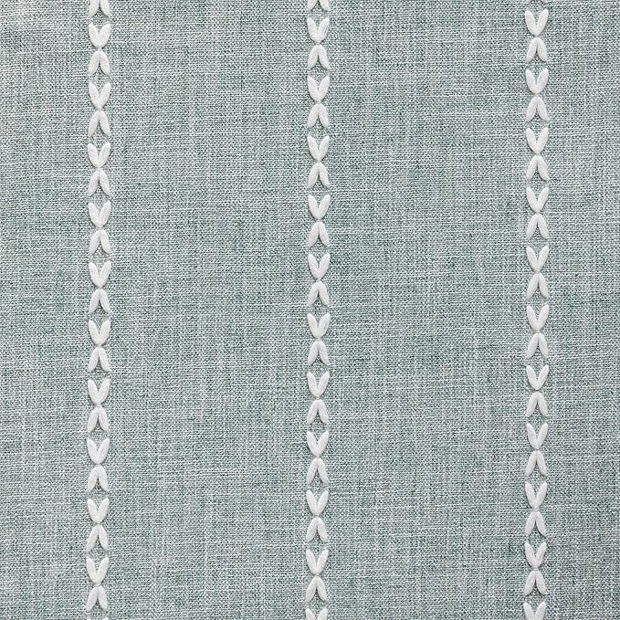 Braided Farmhouse Table Runner,Braided Dusty Blue 13x36 Inch, Cotton Linen Table Runners 36 Inches Long, Embroidered Striped Dusty Blue Boho Table Runner Rustic Home Decor