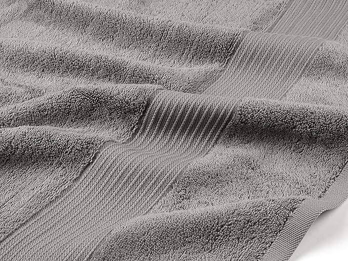 Luxury Extra Large Oversized Bath Towels | Hotel Quality Towels | 650 GSM | Soft Combed Cotton Towels for Bathroom | Thick & Fluffy Bath Sheets | Grey - 4 Pack