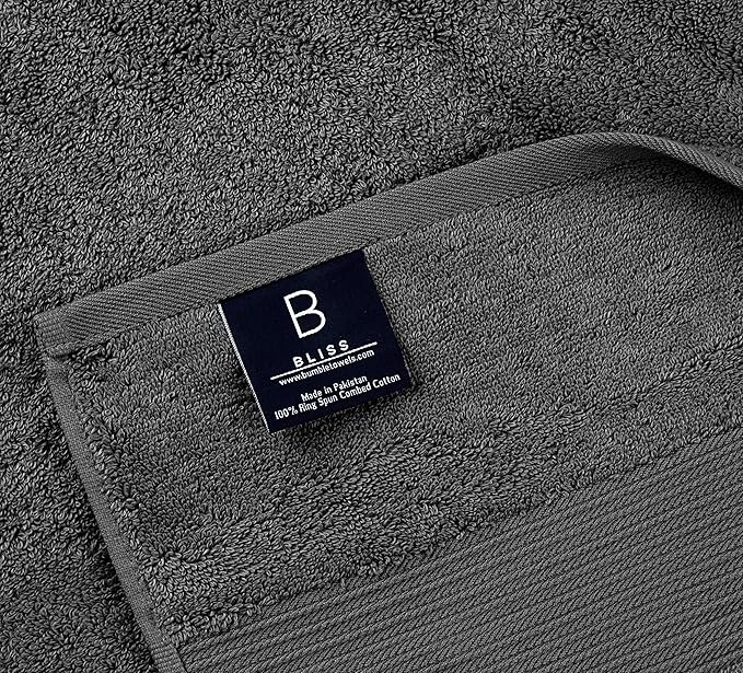 Luxury Extra Large Oversized Bath Towels | Hotel Quality Towels | 650 GSM | Soft Combed Cotton Towels for Bathroom | Thick & Fluffy Bath Sheets | Dark Grey - 4 Pack