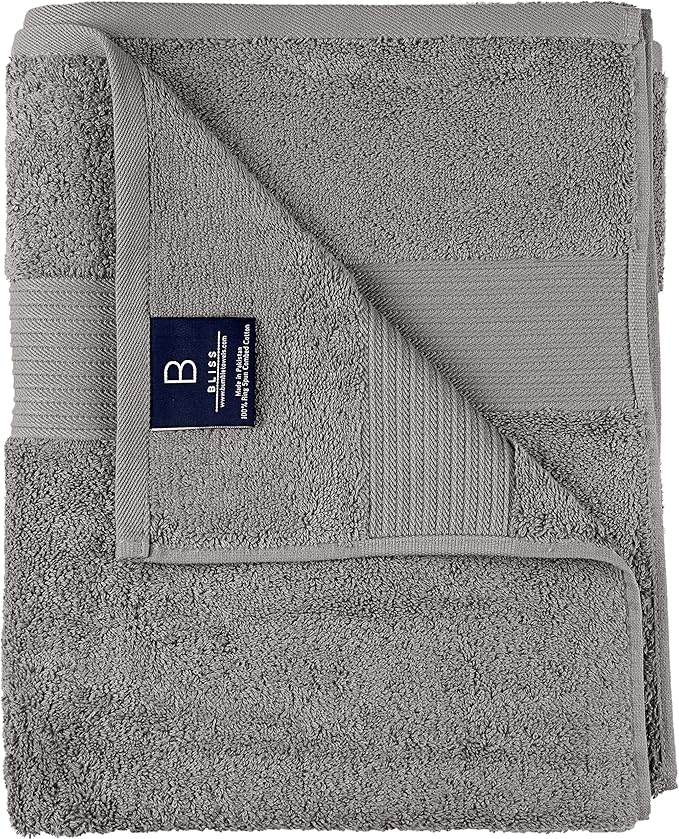 Luxury Extra Large Oversized Bath Towels | Hotel Quality Towels | 650 GSM | Soft Combed Cotton Towels for Bathroom | Thick & Fluffy Bath Sheets | Grey - 4 Pack