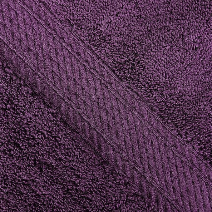 BNM Egyptian Cotton Heavyweight Towels, Ideal For Bathroom, Shower, Spa, 800 GSM Bath Towels, Highly-Absorbent, Luxury Bathroom Essentials, Ultra-Soft Plush Home Basics, Bath Towel Set of 4, Plum