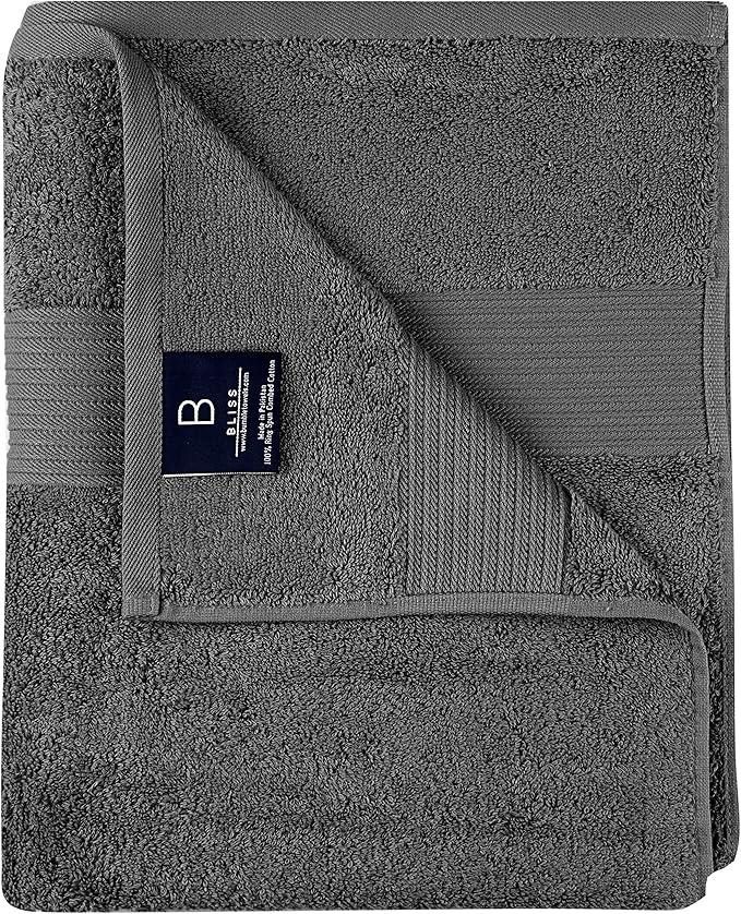 Luxury Extra Large Oversized Bath Towels | Hotel Quality Towels | 650 GSM | Soft Combed Cotton Towels for Bathroom | Thick & Fluffy Bath Sheets | Dark Grey - 4 Pack