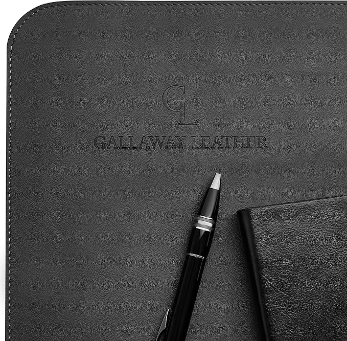 Gallaway Leather Desk Protector, Office Desk Pad - Large 36" x 17" Black, Computer Desk Mat Cover
