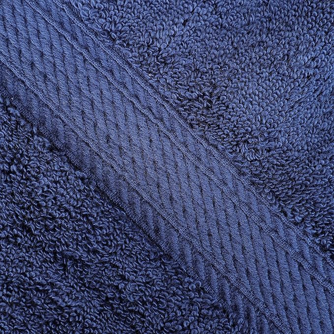BNM Egyptian Cotton Heavyweight Towels, Ideal for Bathroom, Shower, Spa, Hotel, 800 GSM, Face/Washcloths, Hand Towels, Bath Towels, Highly-Absorbent, Luxury Home Basics, 9 Piece Towel Set, Navy Blue
